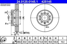 TARCZA HAM./PRZ/ AUDI A3 03- @288X25 ATE-HAM 24.0125-0145.1