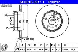 TARCZA HAM./TYŁ/ DB W210 95- @290X10    /POWER DISC/ ATE-HAM 24.0310-0217.1