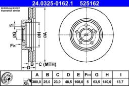 TARCZA HAM./PRZ/ FORD FOCUS C-MAX 03- @30X25 ATE-HAM 24.0325-0162.1