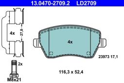 KLOCKI HAM./PRZ/ RENAULT CLIO 1,5DCI 05-/CERAMIC/ ATE-HAM 13.0470-2709.2