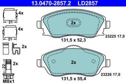 KLOCKI HAM./PRZ/ OPEL CORSA C 01-       /CERAMIC/ ATE-HAM 13.0470-2857.2