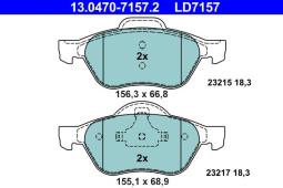KLOCKI HAM./PRZ/ RENAULT LAGUNA II 01-  /KOŁA 15 I 16/ /CERAMIC/ ATE-HAM 13.0470-7157.2