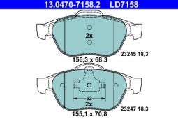 KLOCKI HAM./PRZ/ RENAULT LAGUNA 01-     KOŁA 16 /CERAMIC/ ATE-HAM 13.0470-7158.2