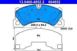 KLOCKI HAM./PRZ/ PORSCHE CAYENNE 4,8 10- ATE-HAM 13.0460-4852.2