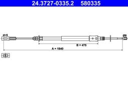 LINKA HAM.CITROEN C5 00- /L+P/ /1840*475/ ATE-HAM 24.3727-0335.2