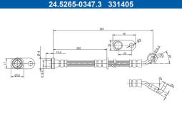 PRZEWÓD HAM./TYŁ/ TOYOTA AVENSIS 09- /L/ ATE-HAM 24.5265-0347.3