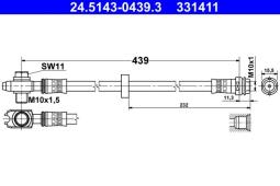 PRZEWÓD HAM./PRZ/ AUDI A3 01- /L+P/ ATE-HAM 24.5143-0439.3