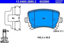 KLOCKI HAM./TYŁ/ AUDI A3,A6 03- ATE-HAM 13.0460-2880.2