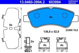 KLOCKI HAM./PRZ/ CITROEN XSARA 1,4-2,0HDI 01- ATE-HAM 13.0460-3994.2