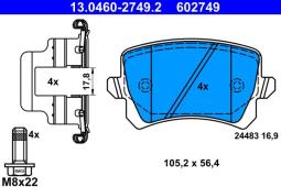 KLOCKI HAM./TYŁ/ VW TIGUAN 1,8 07- ATE-HAM 13.0460-2749.2