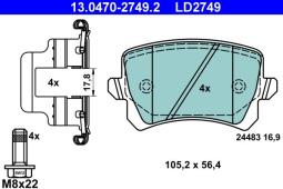 KLOCKI HAM./TYŁ/ VW TIGUAN 1,8 07- /CERAMIC/ ATE-HAM 13.0470-2749.2