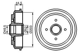 BĘBEN HAM.FORD FIESTA 01- /203X81/ /+ABS PG 1.4. 0 986 477 149