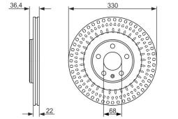 TARCZA HAM./TYŁ/ AUDI A4 2,0TDI 08- @330X22 PG 1.2. 0 986 479 750