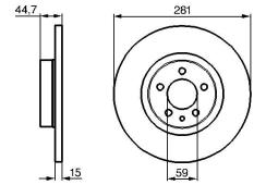 TARCZA HAM./PRZ/ ALFA ROMEO 156 97- @281X15 PG 1.2. 0 986 478 668