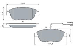 KLOCKI HAM./PRZ/ FIAT 500 1,3JTD 09- PG 1.1. 0 986 494 464