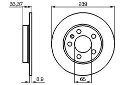 TARCZA HAM./TYŁ/ AUDI A3 @239X9 /5 OTW./ PG 1.2. 0 986 478 481