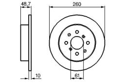 TARCZA HAM./TYŁ/ HONDA CIVIC 1,7CTDI 01-@260X10 PG 1.2. 0 986 479 014