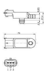 CZUJNIK CIŚ.DOŁADOWANIA RENAULT 1,4-2,0 16V 98- PG6.3. 0 281 002 616