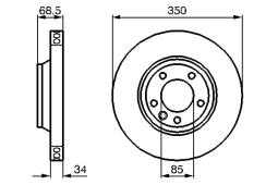 TARCZA HAM./PRZ/ VW TOUAREG 4.2-6.0 03- @350X34 LEWA PG 1.2. 0 986 479 249