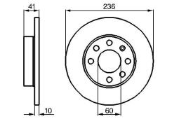 TARCZA HAM./PRZ/ OPEL KADETT 1,3 @236X10 PG 1.2. 0 986 478 080