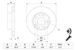 TARCZA HAM./PRZ/ FIAT DUCATO 94- @280X24 PG 1.2. 0 986 478 434