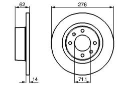 TARCZA HAM./TYŁ/ CITROEN C5 @276X14 PG 1.2. 0 986 478 981