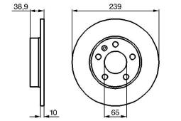 TARCZA HAM./TYŁ/ VW GOLF @239X10 PG 1.2. 0 986 478 894