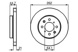 TARCZA HAM./PRZ/ HONDA CIVIC 94- @262X21 PG 1.2. 0 986 478 174