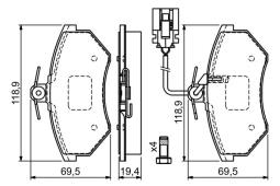 KLOCKI HAM./PRZ/ VW PASSAT 93- PG 1.1. 0 986 460 948