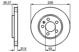 TARCZA HAM./TYŁ/ VW GOLF IV 98- @256X21,9 PG 1.2. 0 986 478 482
