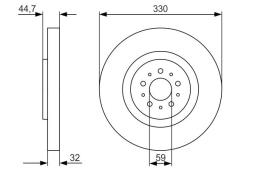 TARCZA HAM./PRZ/ ALFA ROMEO 147 3,2GTA 0- @330X32 PG 1.2. 0 986 479 593