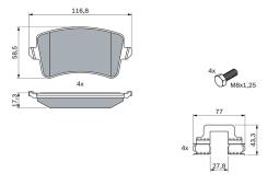 KLOCKI HAM./TYŁ/ AUDI A4 1,8-2,0TFSI 08- PG 1.1 0 986 494 733