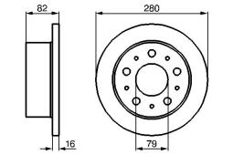 TARCZA HAM./TYŁ/ FIAT DUCATO 01- @280X16/OTWÓR 79mm/ PG 1.2. 0 986 479 066