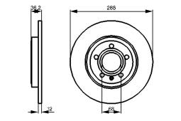 TARCZA HAM./TYŁ/ AUDI 1,8-2,0TDI 04-    @288X12 PG 1.2. 0 986 479 252
