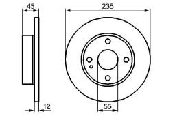 TARCZA HAM./PRZ/ MAZDA 121 91-96 1,3-1,516V @235X12 PG 1.2. 0 986 478 252