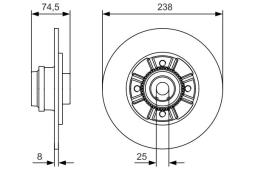 TARCZA HAM./TYŁ/ RENAULT MEGANE 1,8 16V 01- @238X8 PG 1.2. 0 986 479 759