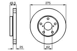 TARCZA HAM./PRZ/ TOYOTA RAV-4 2,0 16V 00- @275X25 PG 1.2. 0 986 479 111