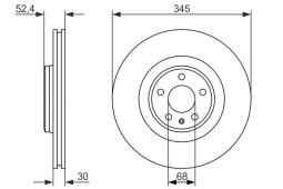 TARCZA HAM./PRZ/ AUDI A6 2,0-3,0TDI 10- @345X30 PG 1.2. 0 986 479 747