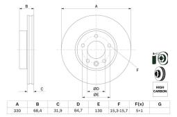 TARCZA HAM./PRZ/ VW TOUAREG 2.5-3.2 03- @330X32 LEWA PG 1.2. 0 986 479 248