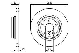 TARCZA HAM./TYŁ/ BMW 3 E90 05- @336X22 PG 1.2. 0 986 479 439