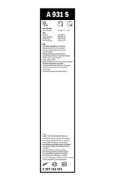 PIÓRA WYCIER. 550MM/450MM 2SZT OPEL ASTRA 04- PG10.2. 3 397 118 931   AERO    5