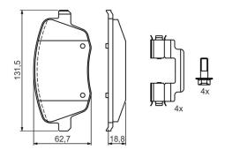 KLOCKI HAM./PRZ/ SKODA FABIA 1,9TDI 99- PG 1.1. 0 986 424 829