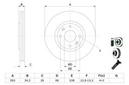 TARCZA HAM./PRZ/ CITROEN C5 1,6-2,0HDI 01- PG 1.2. 0 986 478 979