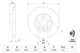 TARCZA HAM./PRZ/ VW T5 @308X29,5 /16CALI PG 1.2 0 986 479 B88