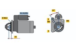 ROZRUSZNIK CITROEN 1,4-1,6HDI 02- /12V/ /1.4KW/ /BOSCH PROGRAM BX/ /C1,C2,C3,C4,C5,BERLINGO/ PG12.3. 0 986 021 651          BX