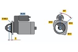 ROZRUSZNIK RENAULT CLIO II 1.6 16V /12V//0.85KW/ /BOSCH PROGRAM BX/ PG12.3. 0 986 021 051          BX
