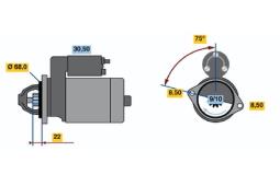 ROZRUSZNIK OPEL 1,2-1,6 94- 12V 1,1KW PG12.3. 0 986 017 120          BX