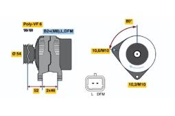 ALTERNATOR PEUGEOT 407 2,0HDI /12V/ 120A/BOSCH PROGRAM BX/ PG12.4. 0 986 046 240          BX