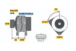 ALTERNATOR FORD FOCUS 1,6TDCI 04- 14V 12A /BOSCH PROGRAM BX/ PG12.4. 0 986 049 171          BX