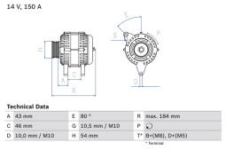 ALTERNATOR /BOSCH PROGRAM BX/ PG12.4. 0 986 044 400          BX